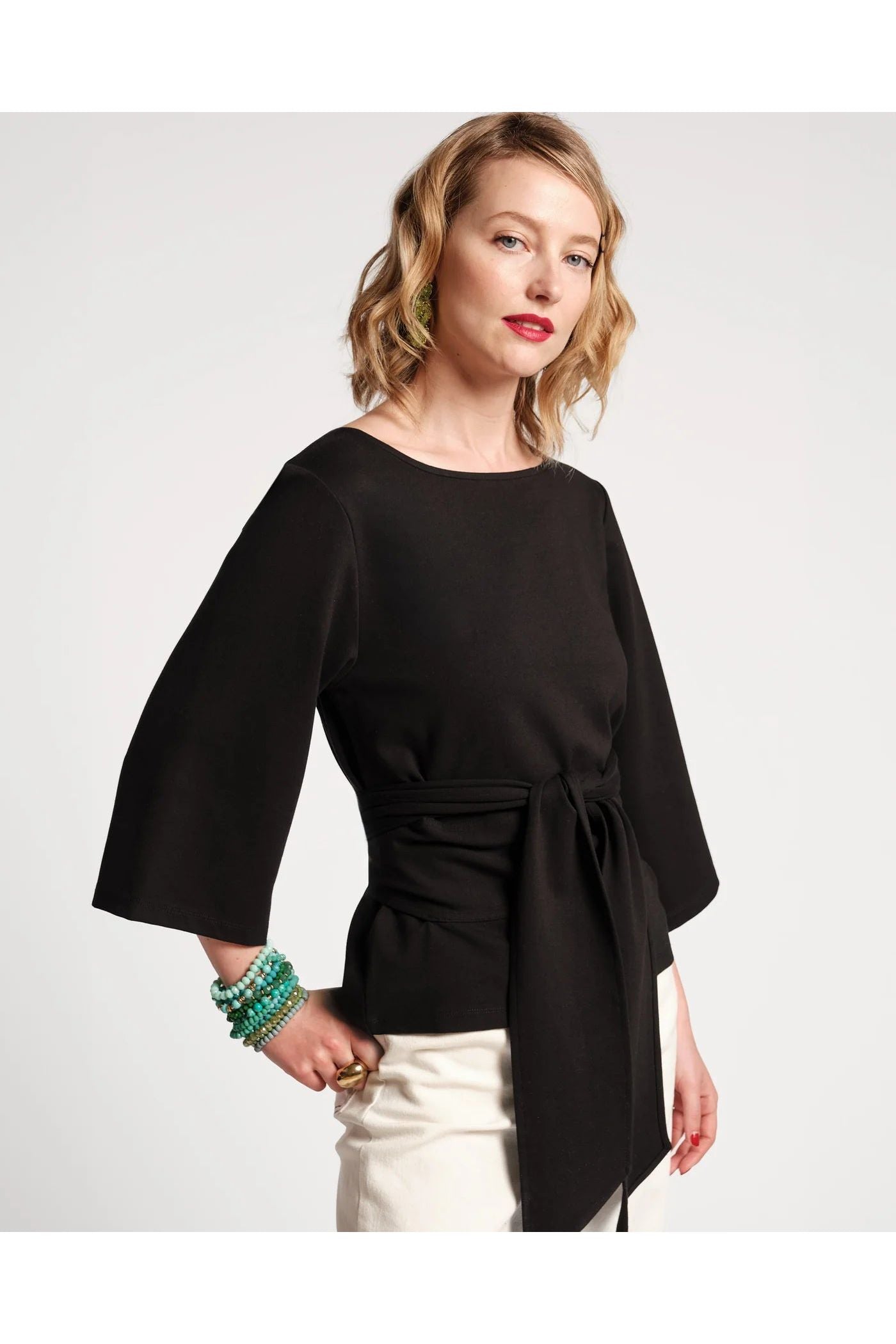 Whitney Wrap Top Black Frances Valentine