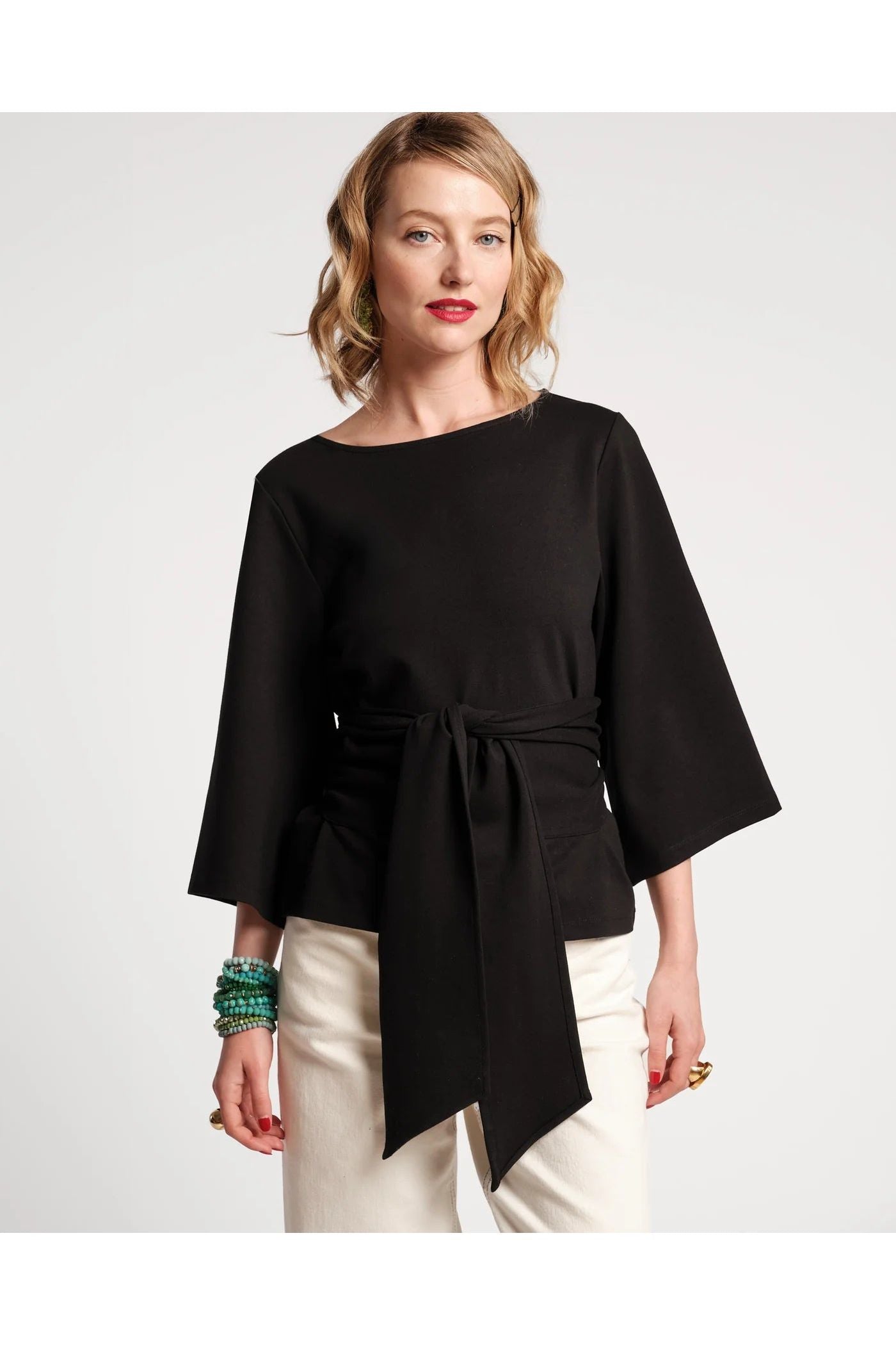 Whitney Wrap Top Black Frances Valentine