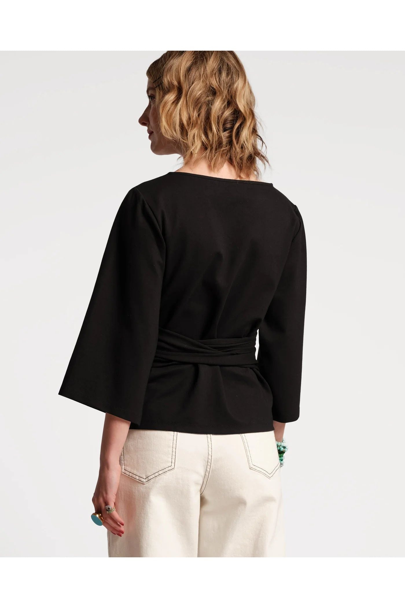 Whitney Wrap Top Black Frances Valentine