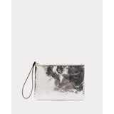 Metallic Snake Leather Wristlet