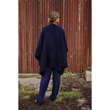 Throw on Cape in Wool - Navy