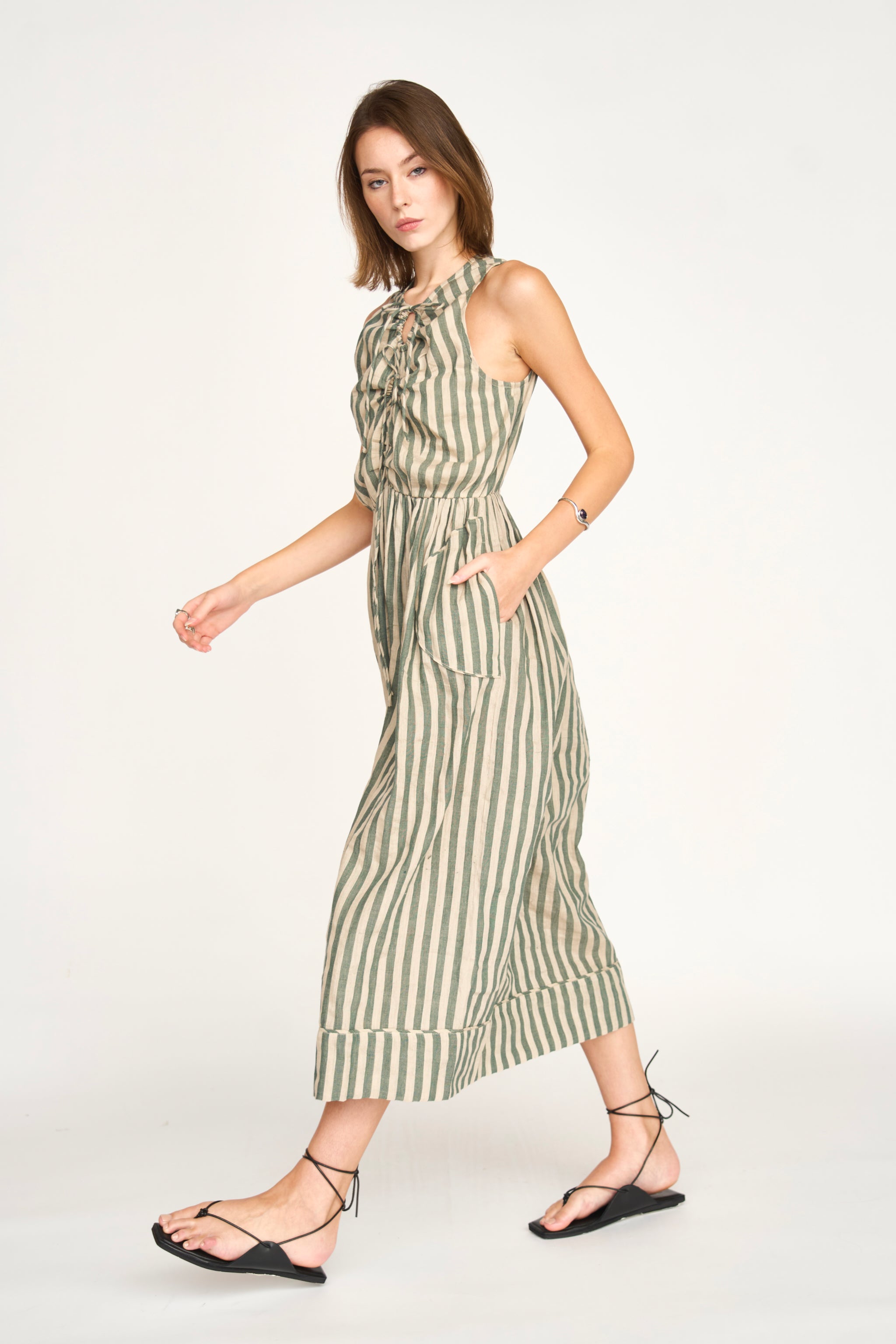 Cerritos Dress in Safari Stripe MIRTH
