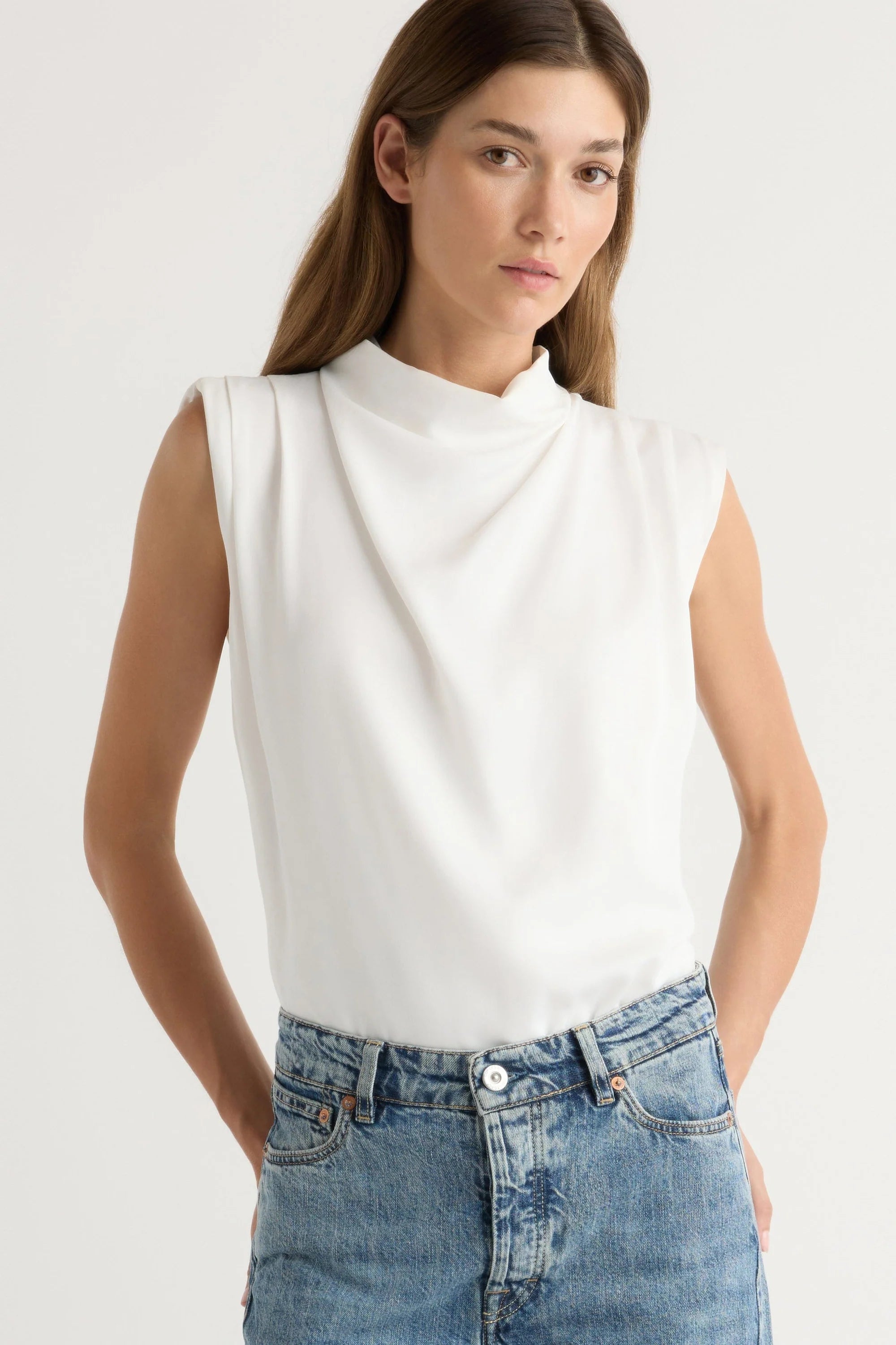 Allegra Gathered- Neck Sleeveless  Blouse Modern Citizen