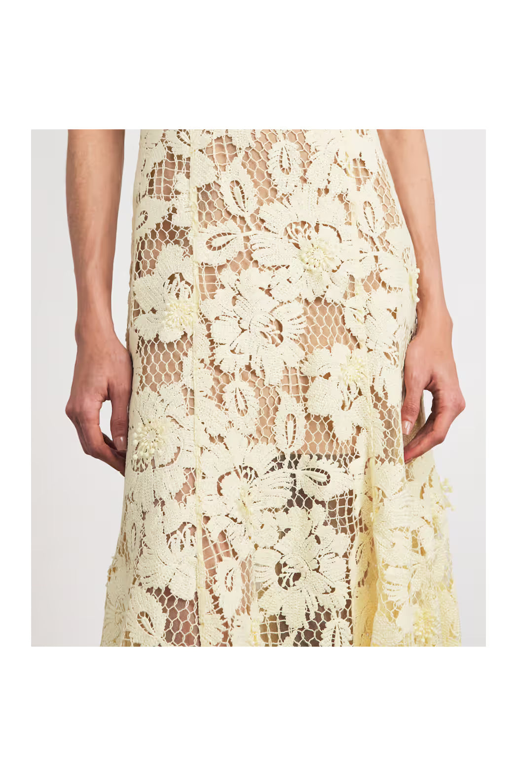 Yellow Crochet Lace Midi Dress SELF-PORTRAIT