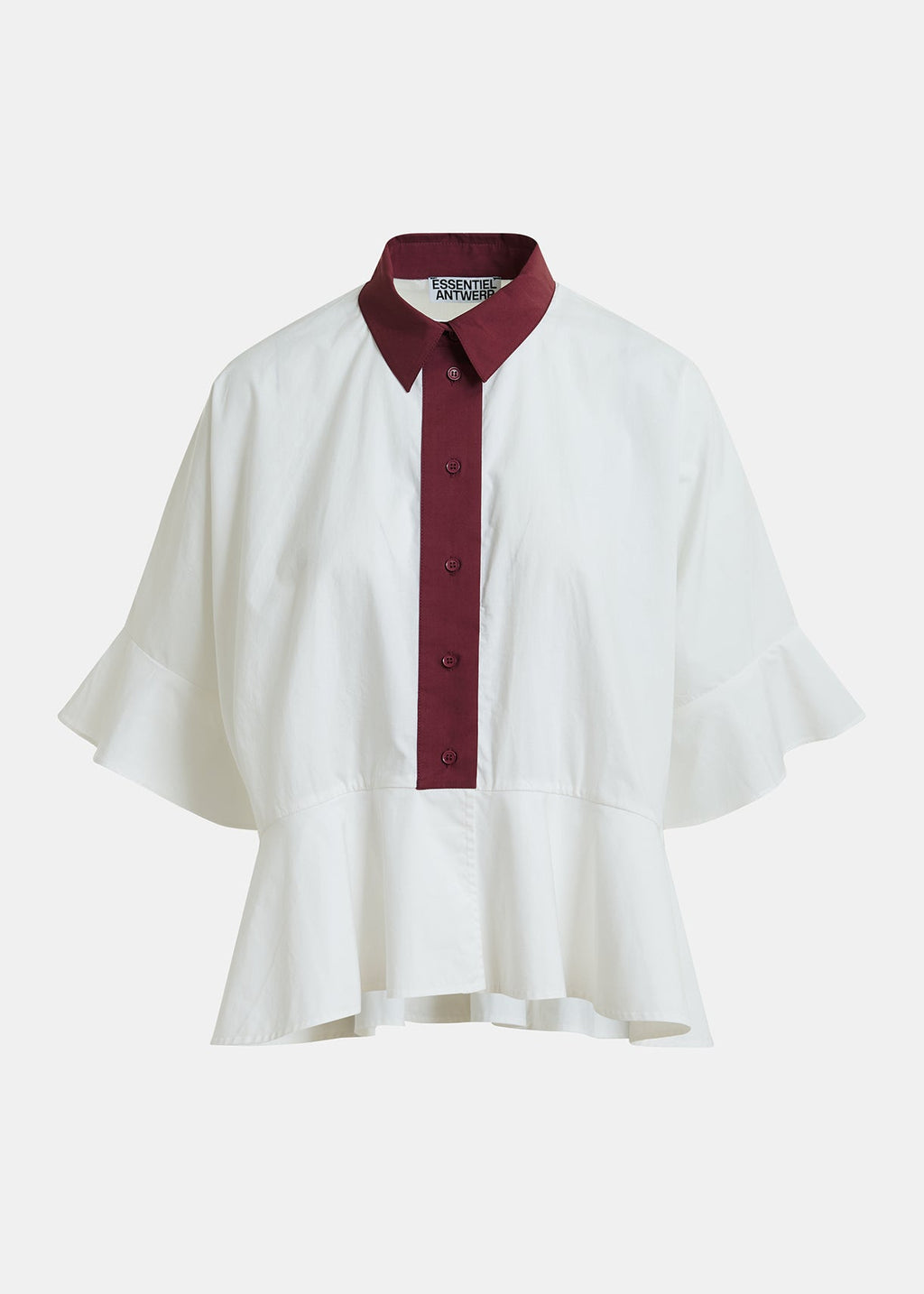 KAYLEE PEPLUM RUFFLE SHIRT ESSENTIEL ANTWERP