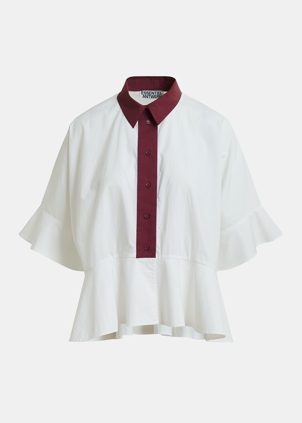 KAYLEE PEPLUM RUFFLE SHIRT ESSENTIEL ANTWERP