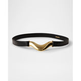 Brancusi Belt Black with 24k Gold Déhanche