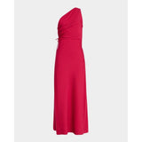 Faithfull the Brand Laureles One-Shoulder Ruched Dress Raspberry