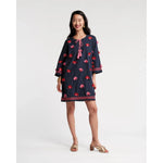 Capri Tunic Peacock Embroidery Cotton Navy/Pink - Primm'sCapri Tunic Peacock Embroidery Cotton Navy/PinkFrances Valentine