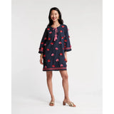 Capri Tunic Peacock Embroidery Cotton Navy/Pink - Primm'sCapri Tunic Peacock Embroidery Cotton Navy/PinkFrances Valentine