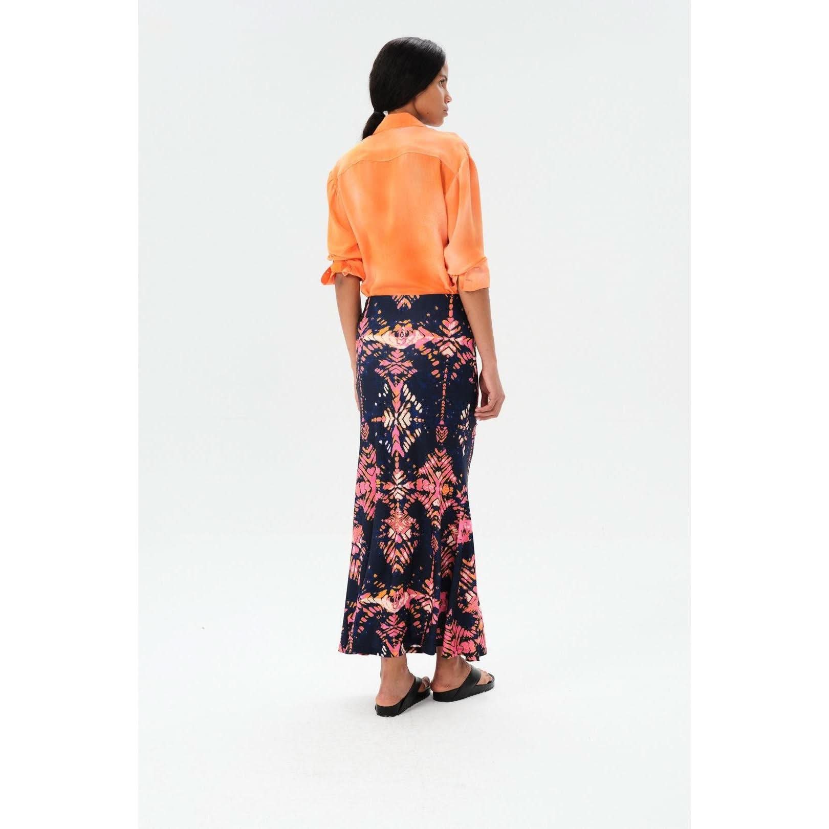 Ceibo Liv Midi Skirt in Navy Shibori - Primm'sCeibo Liv Midi Skirt in Navy ShiboriMaria Cher