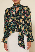 Clarabelle Top Butterfly Floral Charcoal RIXO