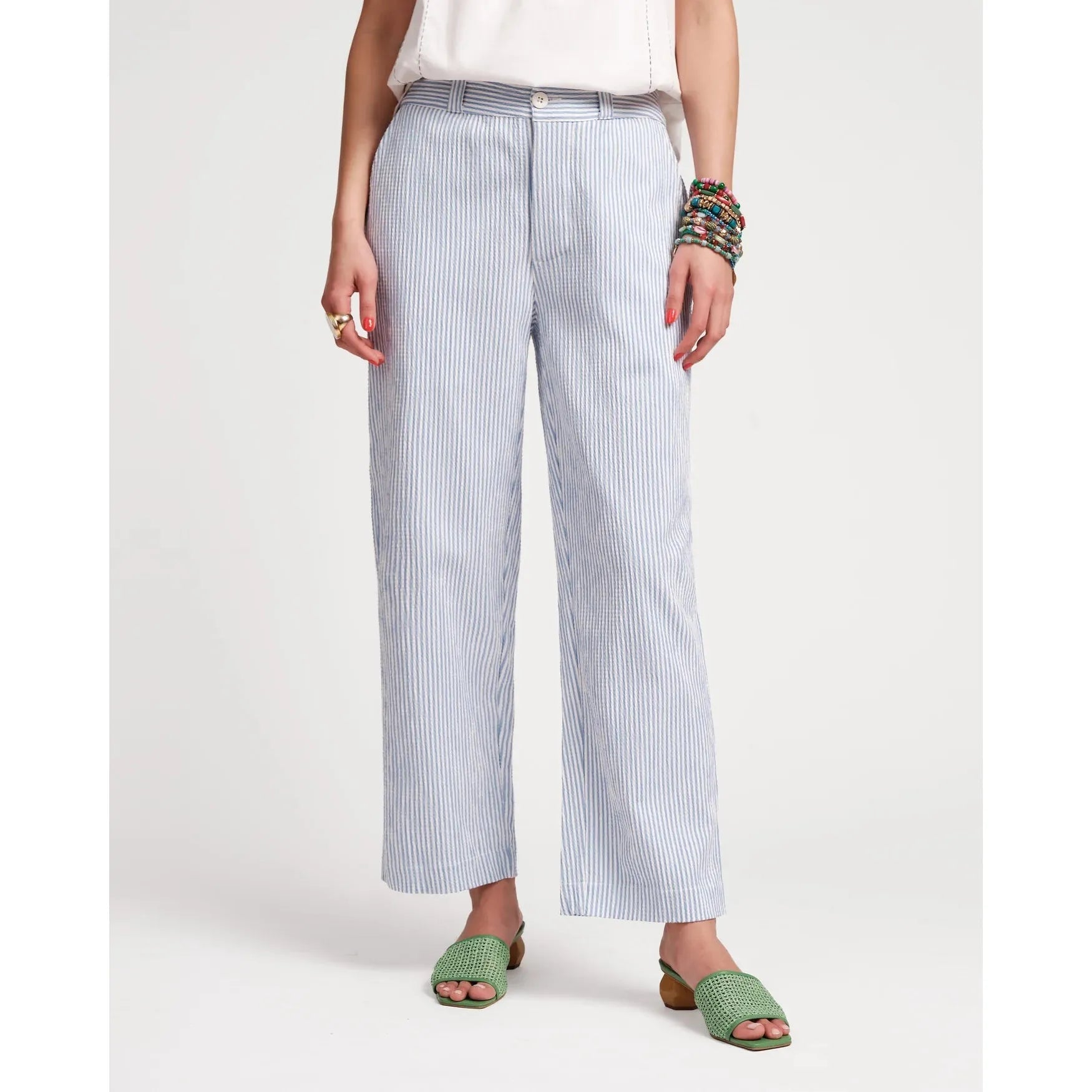 Coleman Pant Stripe Seersucker Light Blue/White - Primm'sColeman Pant Stripe Seersucker Light Blue/WhiteFrances Valentine