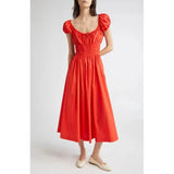 Firebrick Doen Quinn Dress Red Zinnia