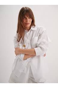 Kappa Shirt in Cotton Poplin White Suzie Kondi