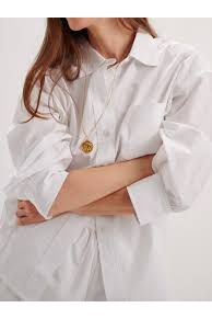 Kappa Shirt in Cotton Poplin White Suzie Kondi