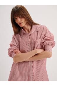 Kappa Shirt in Cotton Poplin Poppy Stripe Suzie Kondi
