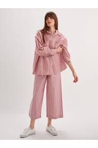 Kappa Shirt in Cotton Poplin Poppy Stripe Suzie Kondi