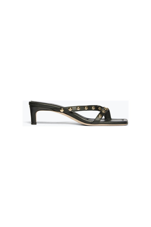 Elaine Sandal Black Nappa With Gold Studs - Primm'sElaine Sandal Black Nappa With Gold StudsFreda Salvador