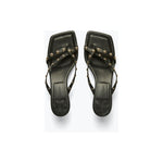 Elaine Sandal Black Nappa With Gold Studs - Primm'sElaine Sandal Black Nappa With Gold StudsFreda Salvador