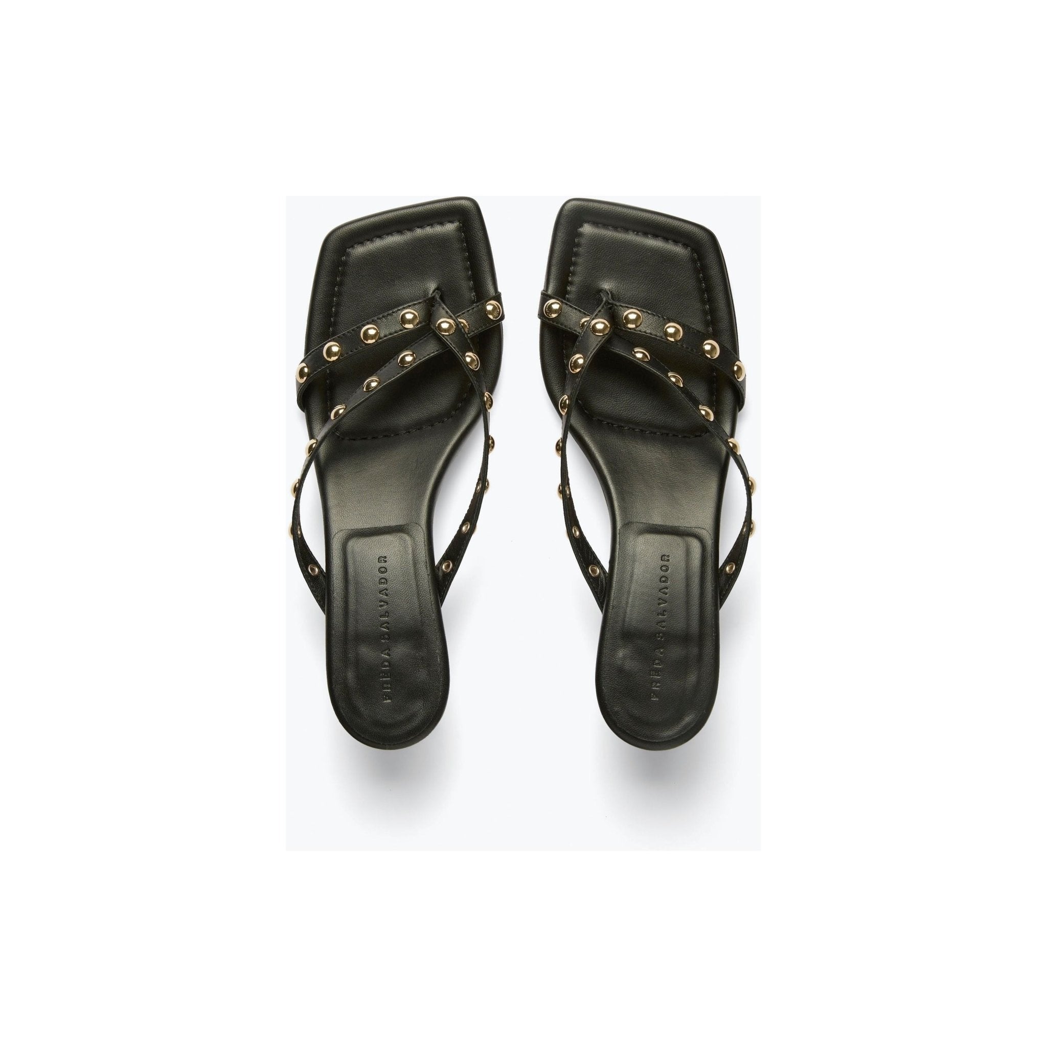 Elaine Sandal Black Nappa With Gold Studs - Primm'sElaine Sandal Black Nappa With Gold StudsFreda Salvador