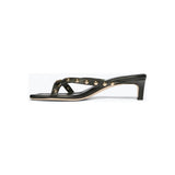 Freda Salvador Elaine Sandal Black Nappa With Gold Studs
