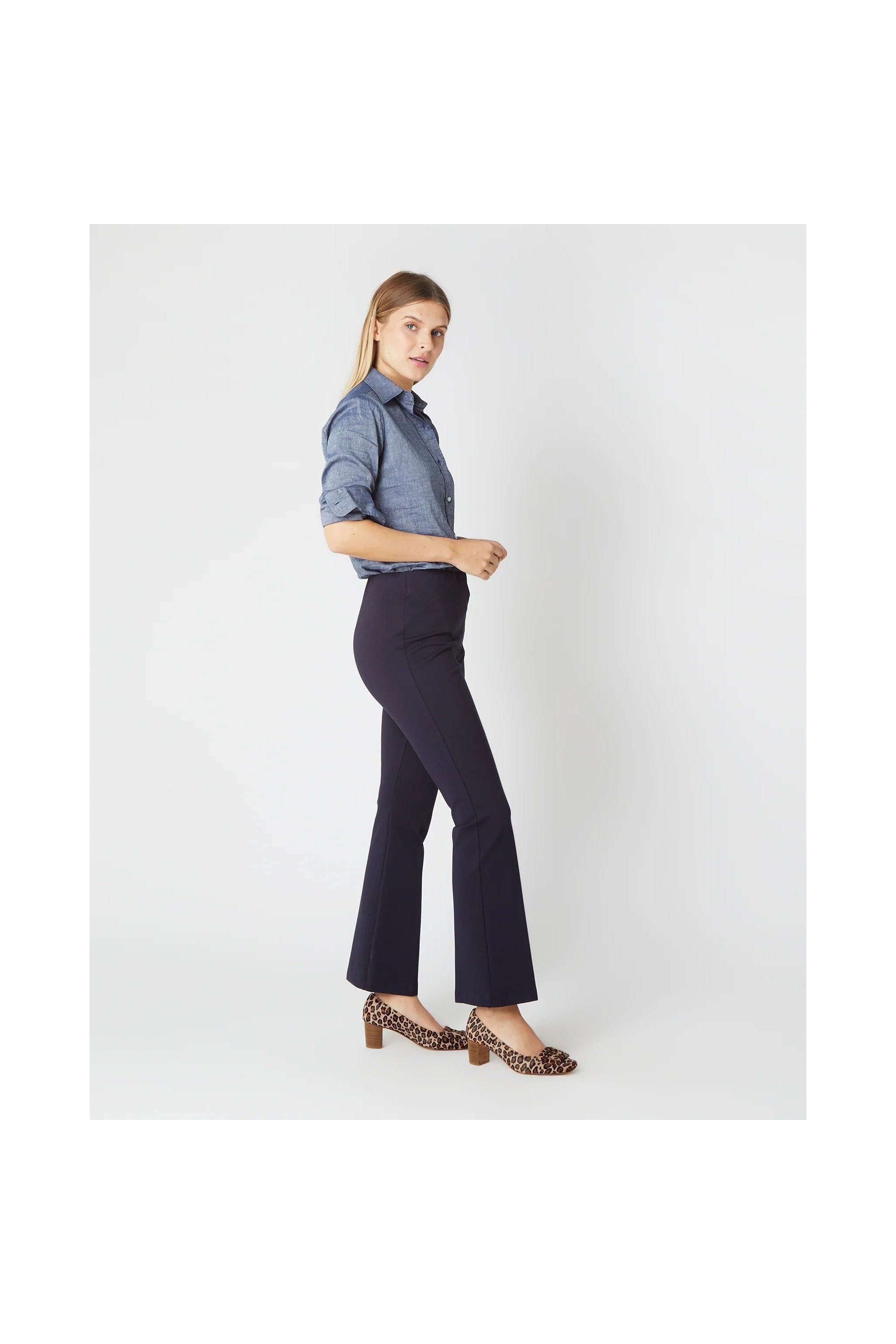 Faye Flare Cropped Pant Navy - Primm'sFaye Flare Cropped Pant NavyMashburn