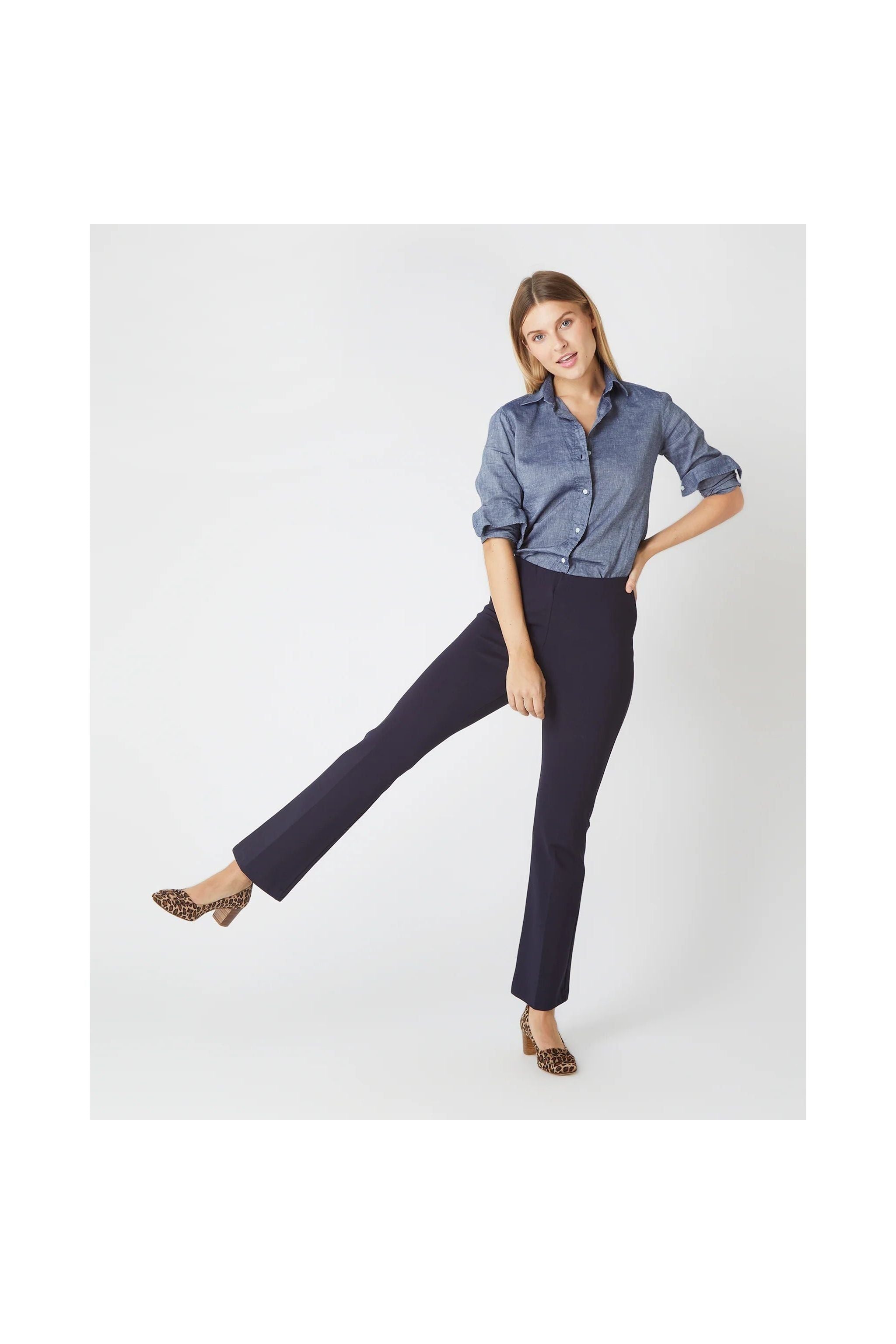 Faye Flare Cropped Pant Navy - Primm'sFaye Flare Cropped Pant NavyMashburn
