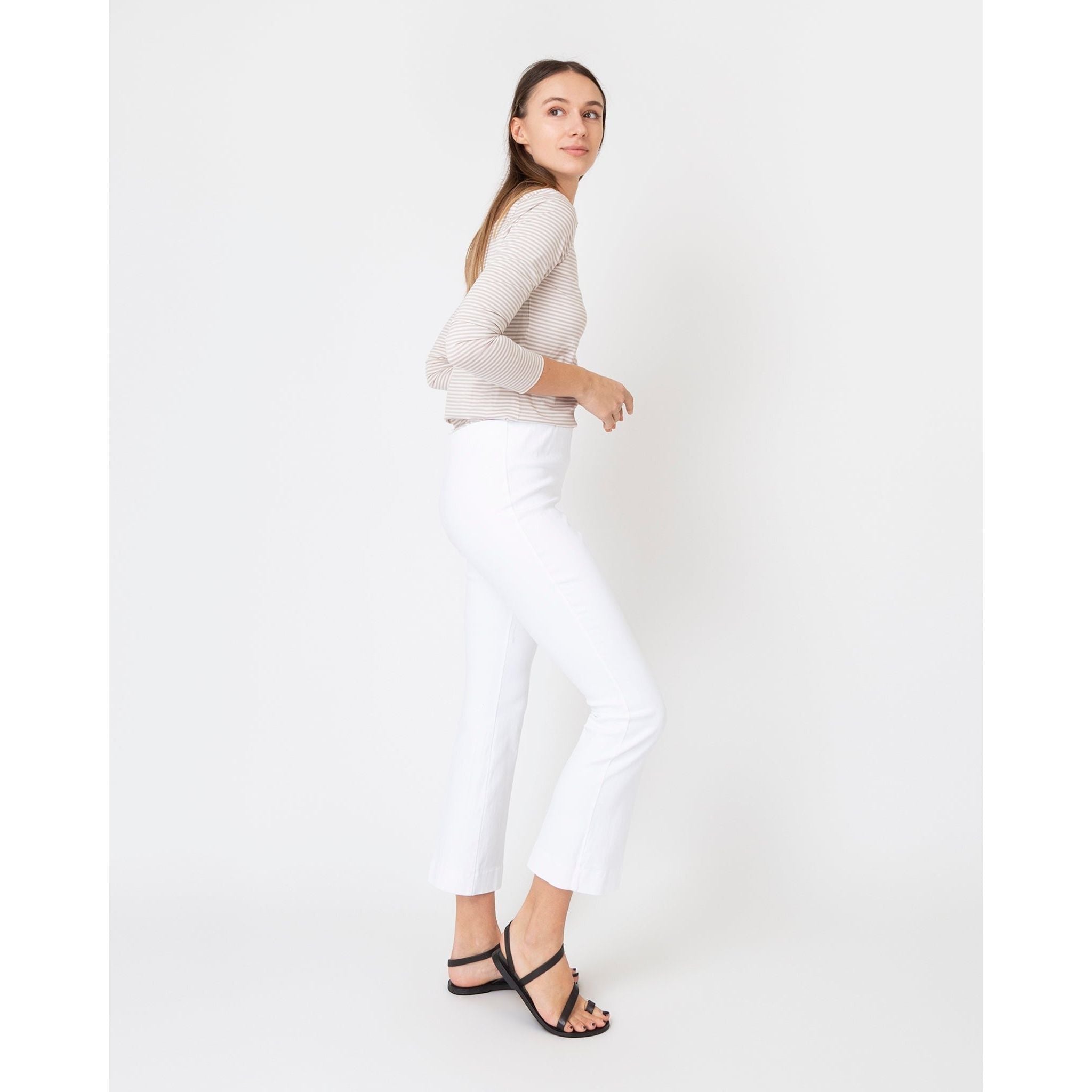 Faye Flare Cropped Pant White - Primm'sFaye Flare Cropped Pant WhiteMashburn