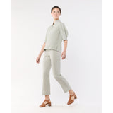 Fayette Flare Cropped Pant Olive Small Bengal Stripe Stretch Seersucker - Primm'sFayette Flare Cropped Pant Olive Small Bengal Stripe Stretch SeersuckerMashburn