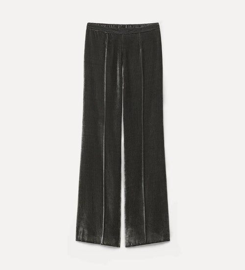 viscose/silk velvet flat front flared pants forte_forte