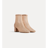 Forte Forte Ankle Boots in a Beige–Pink Diamanté Mesh