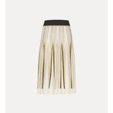 Forte Forte Chevron–Stitch Skirt with Inlays