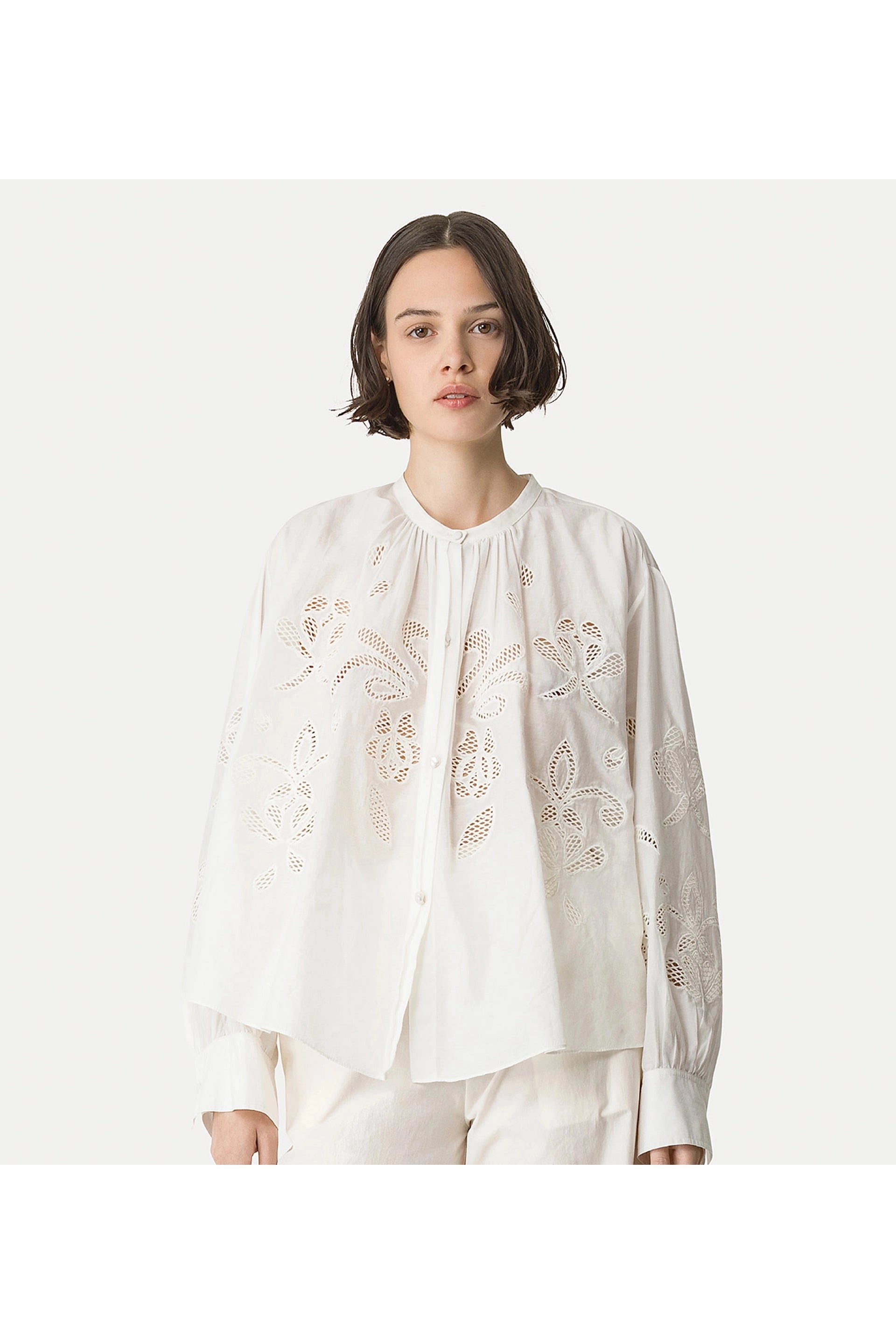 Lunamaris embroidery co/se voile bohemian shirt forte_forte