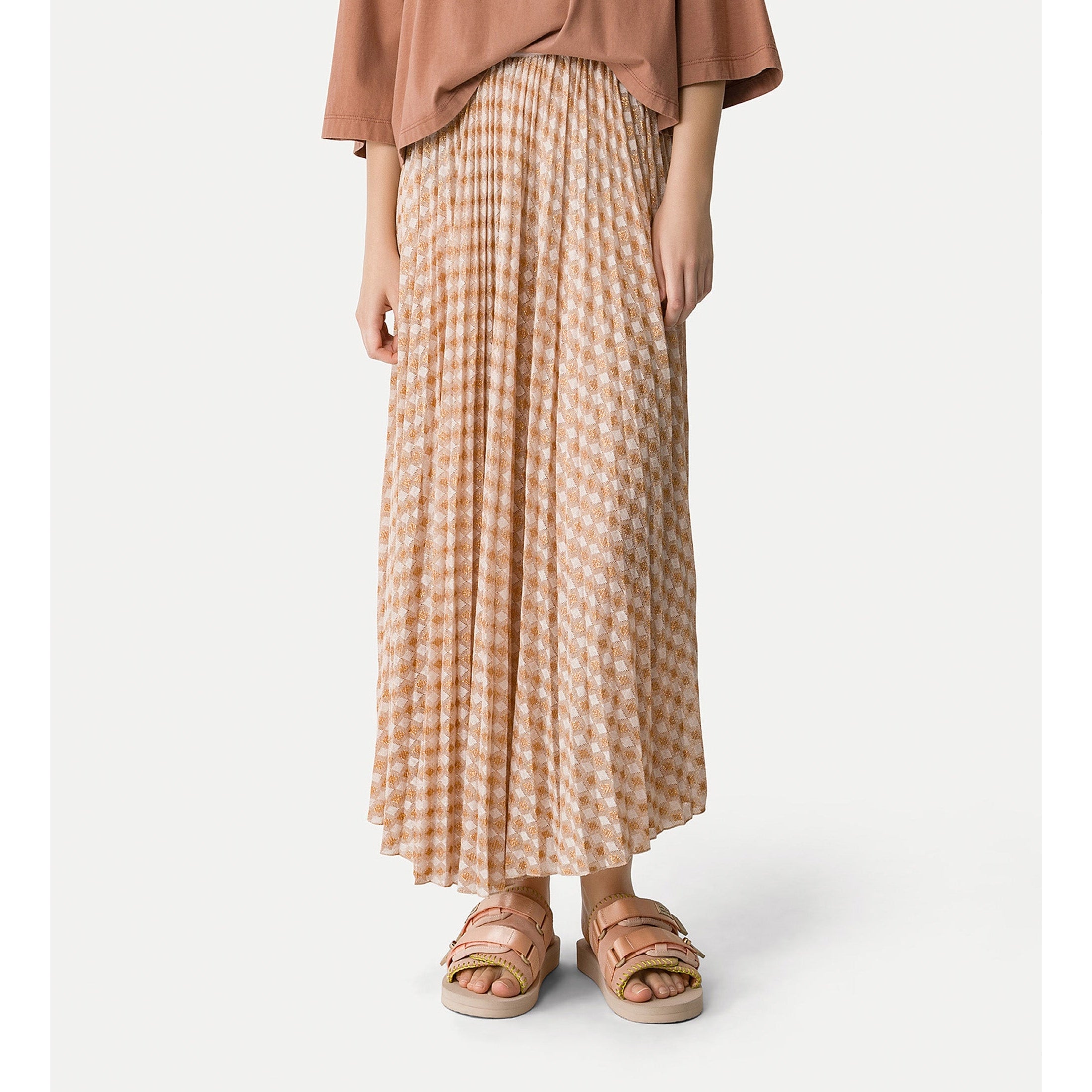 Pleated skirt in diamond jersey forte_forte