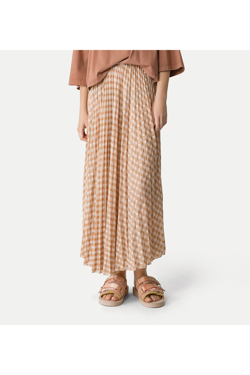 Pleated skirt in diamond jersey forte_forte