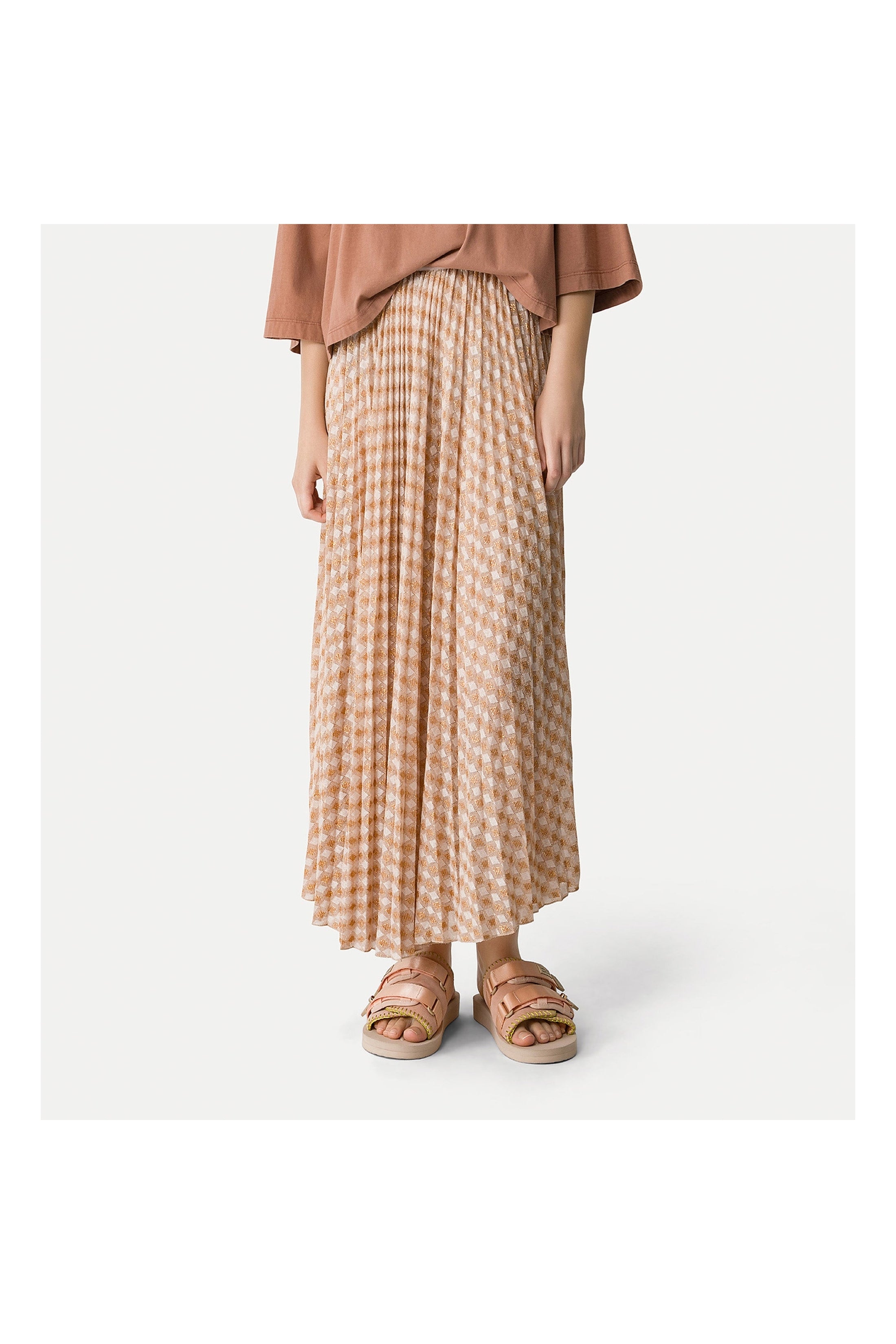 Pleated skirt in diamond jersey forte_forte