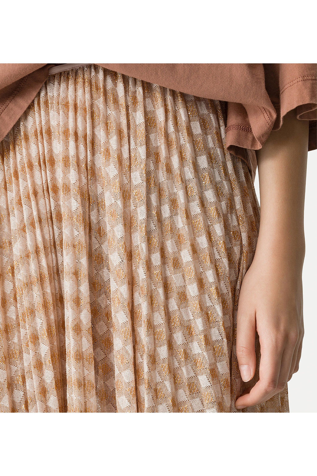 Pleated skirt in diamond jersey forte_forte