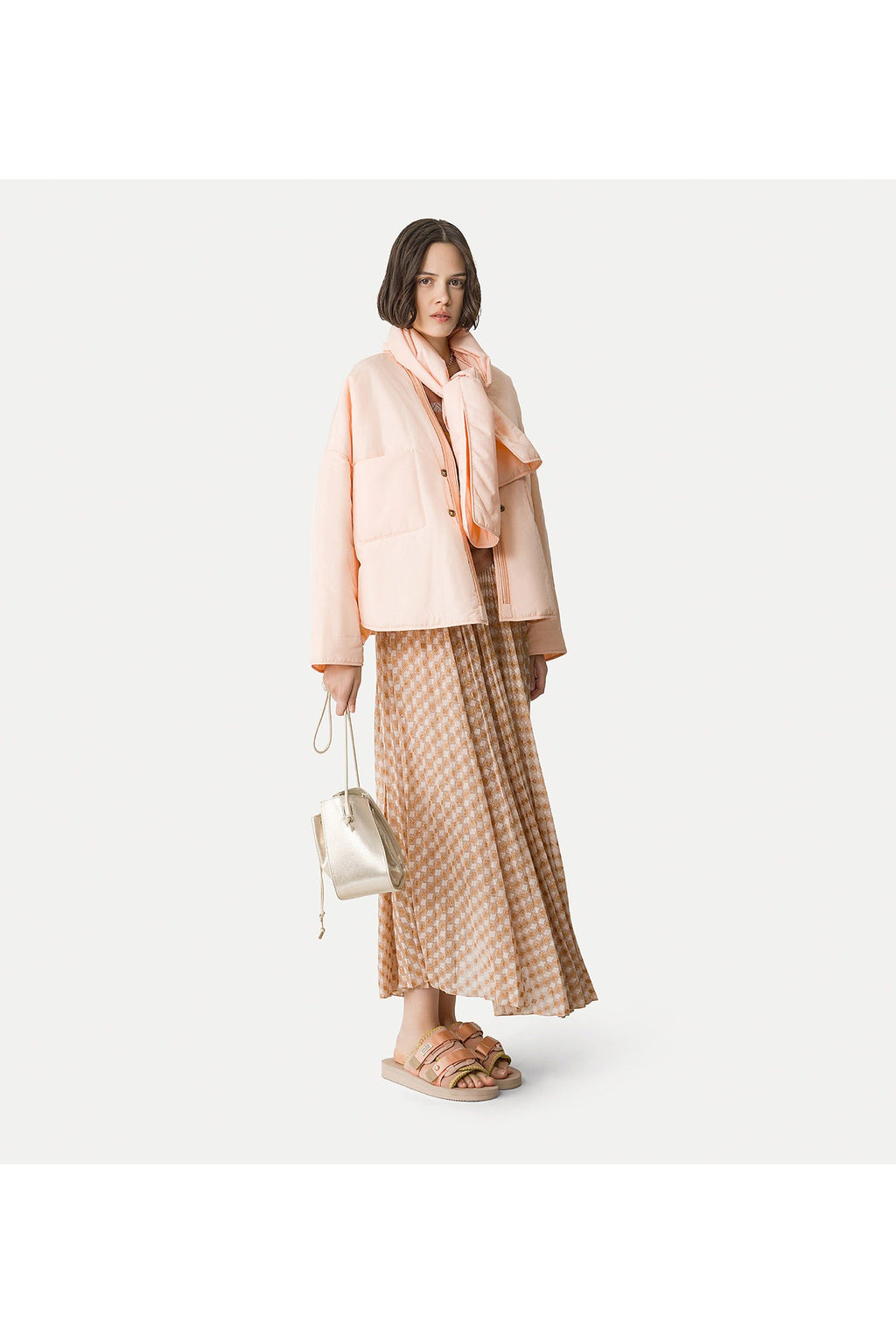 Pleated skirt in diamond jersey forte_forte