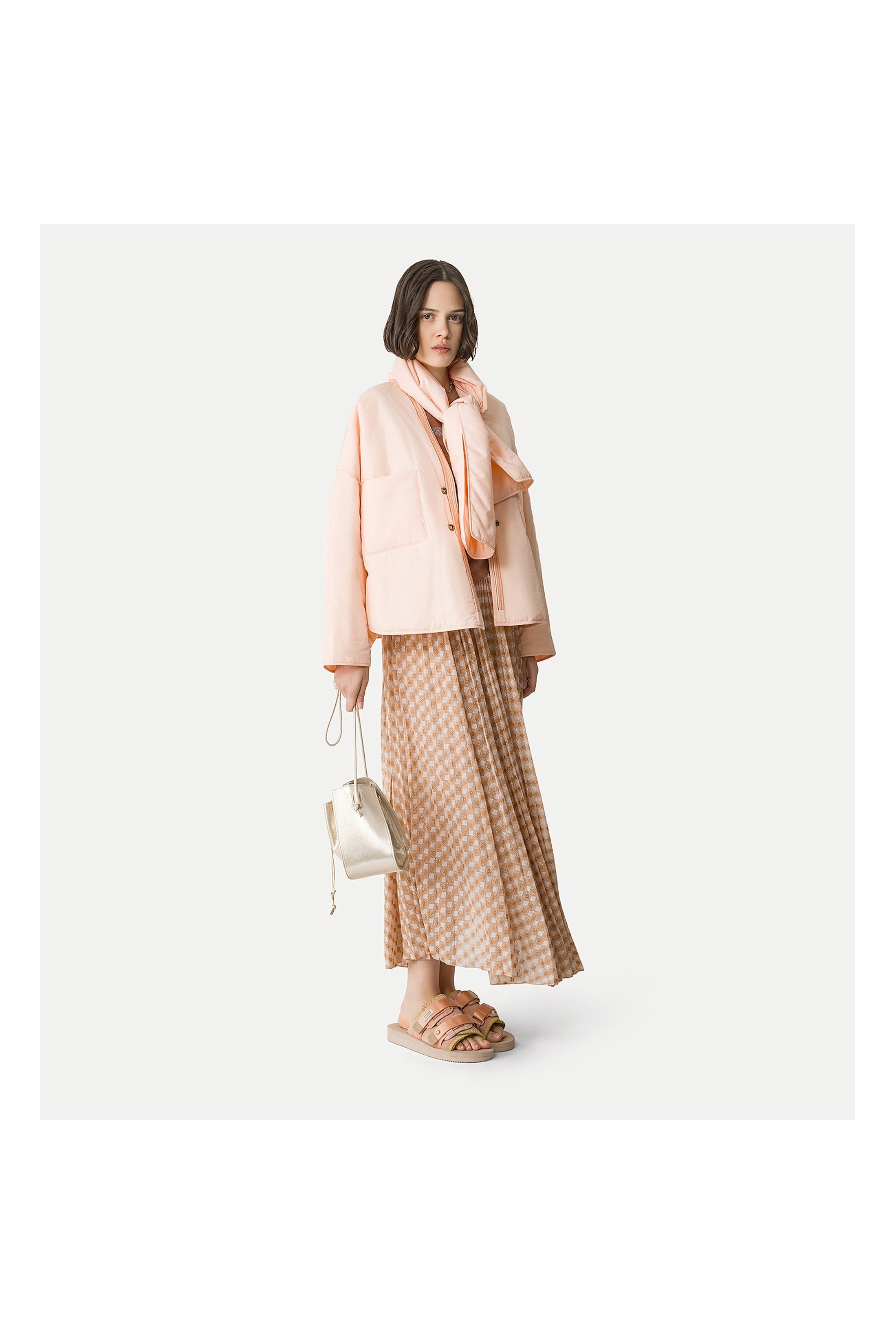 Pleated skirt in diamond jersey forte_forte