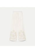 Cropped Poplin Trousers with “Lunamaris” Embroidery forte_forte