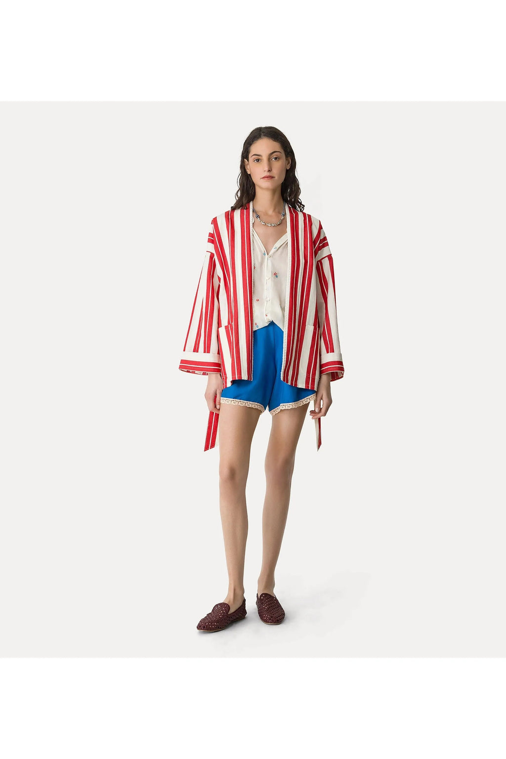 "petites fleurs" embroidery voile bohemienne shirt forte_forte