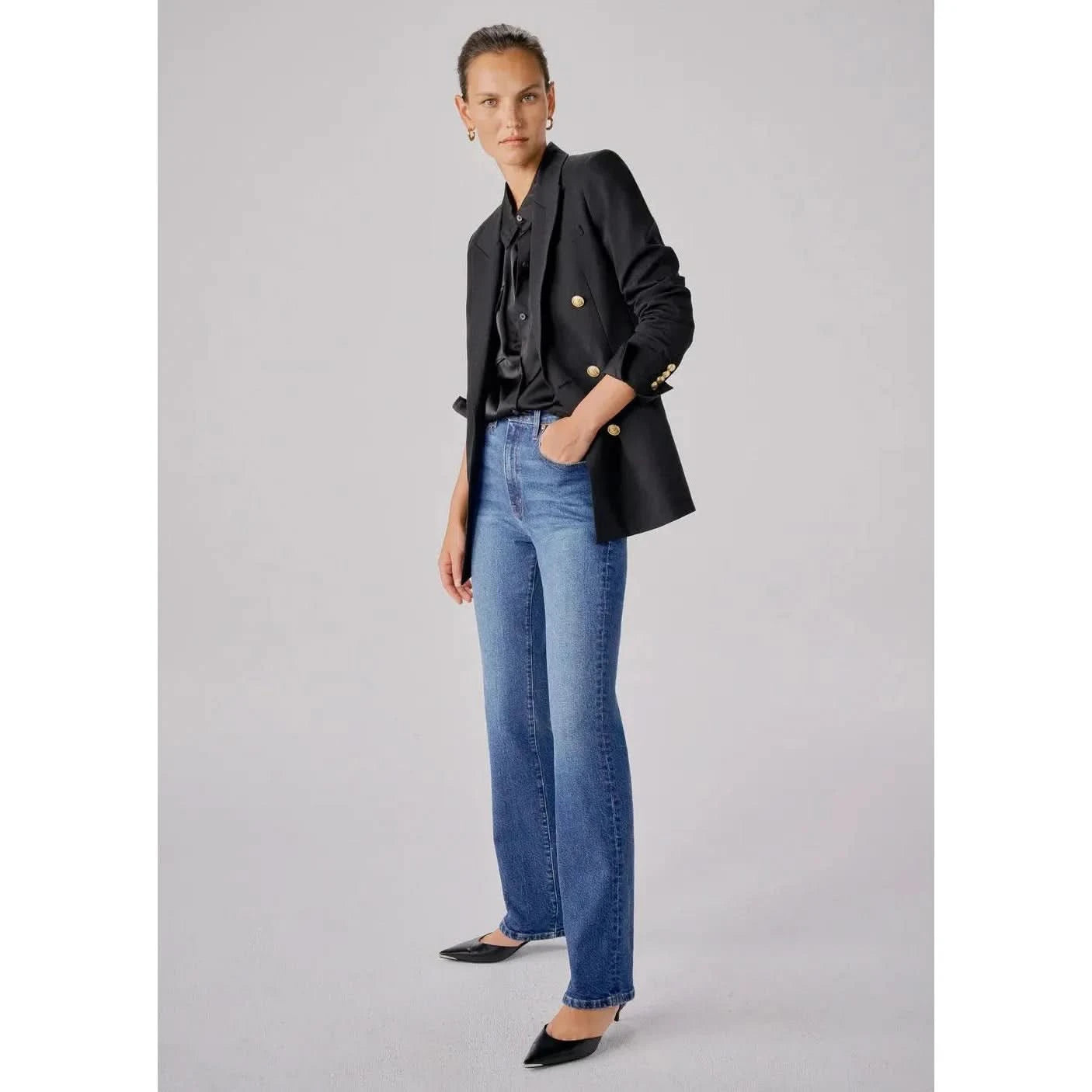 Derek Lam 10 Crosby Frankie High Rise Straight Mercer - Primm's
