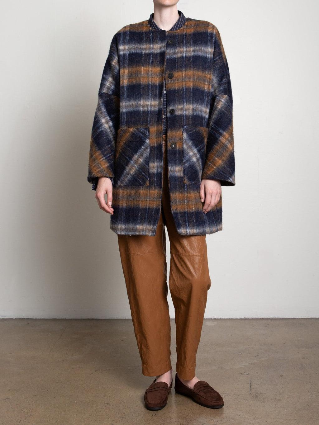 Bex Coat In Brushed Plaid Pharaoh