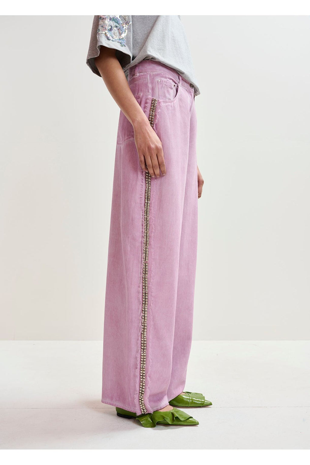 JEEPER STUDDED WIDE LEG PANTS ESSENTIEL ANTWERP