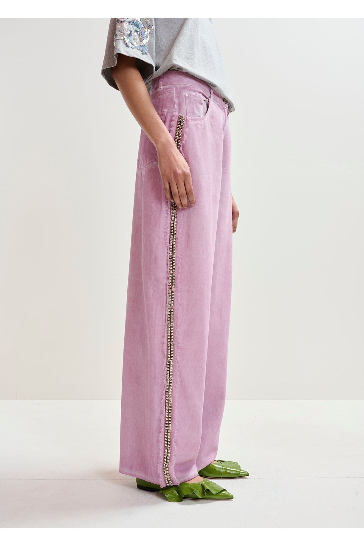 JEEPER STUDDED WIDE LEG PANTS ESSENTIEL ANTWERP