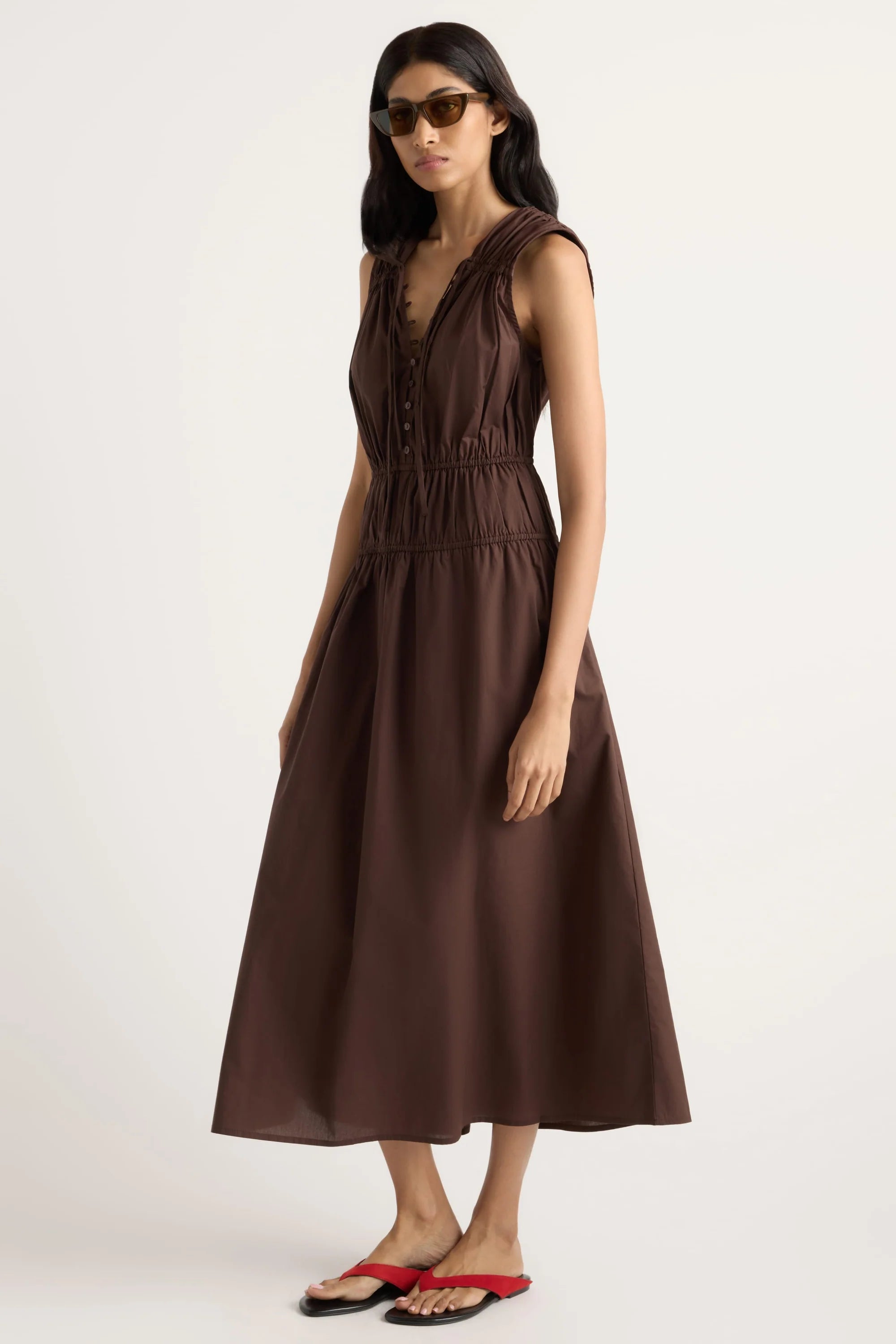 Iga Gathered Organic Cotton Maxi Dress Modern Citizen