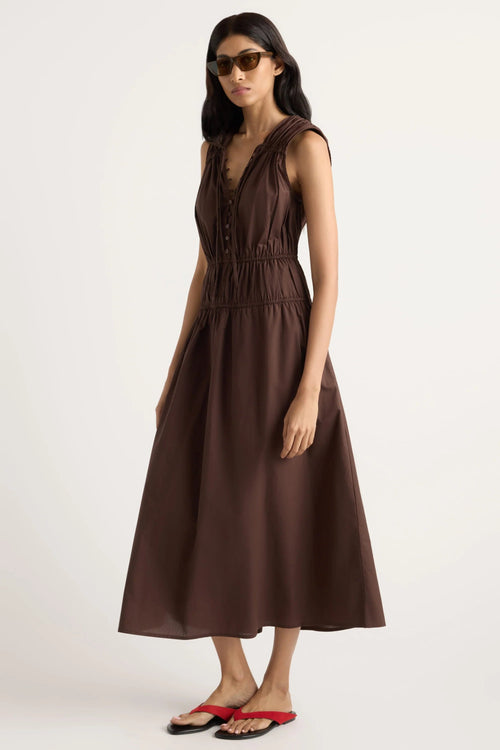 Iga Gathered Organic Cotton Maxi Dress Modern Citizen