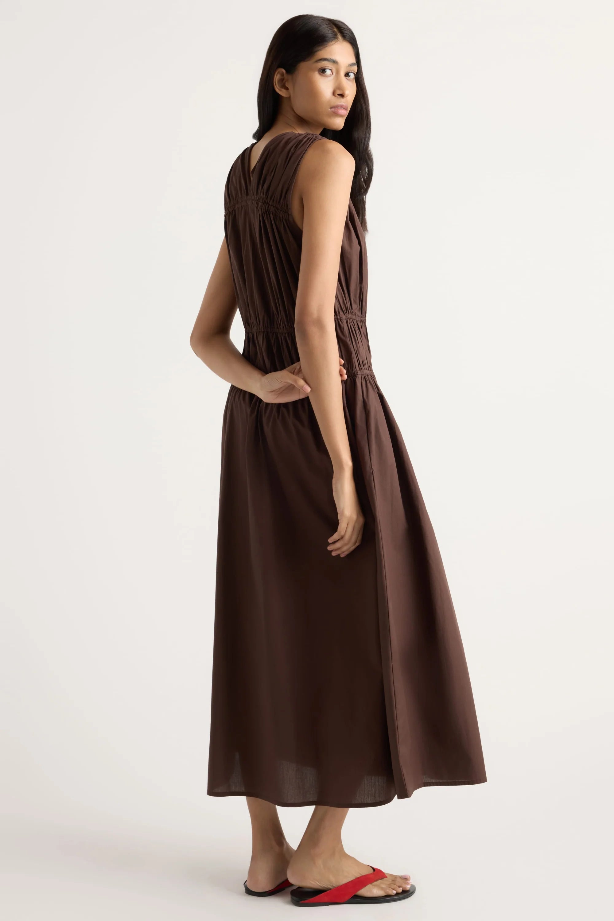 Iga Gathered Organic Cotton Maxi Dress Modern Citizen