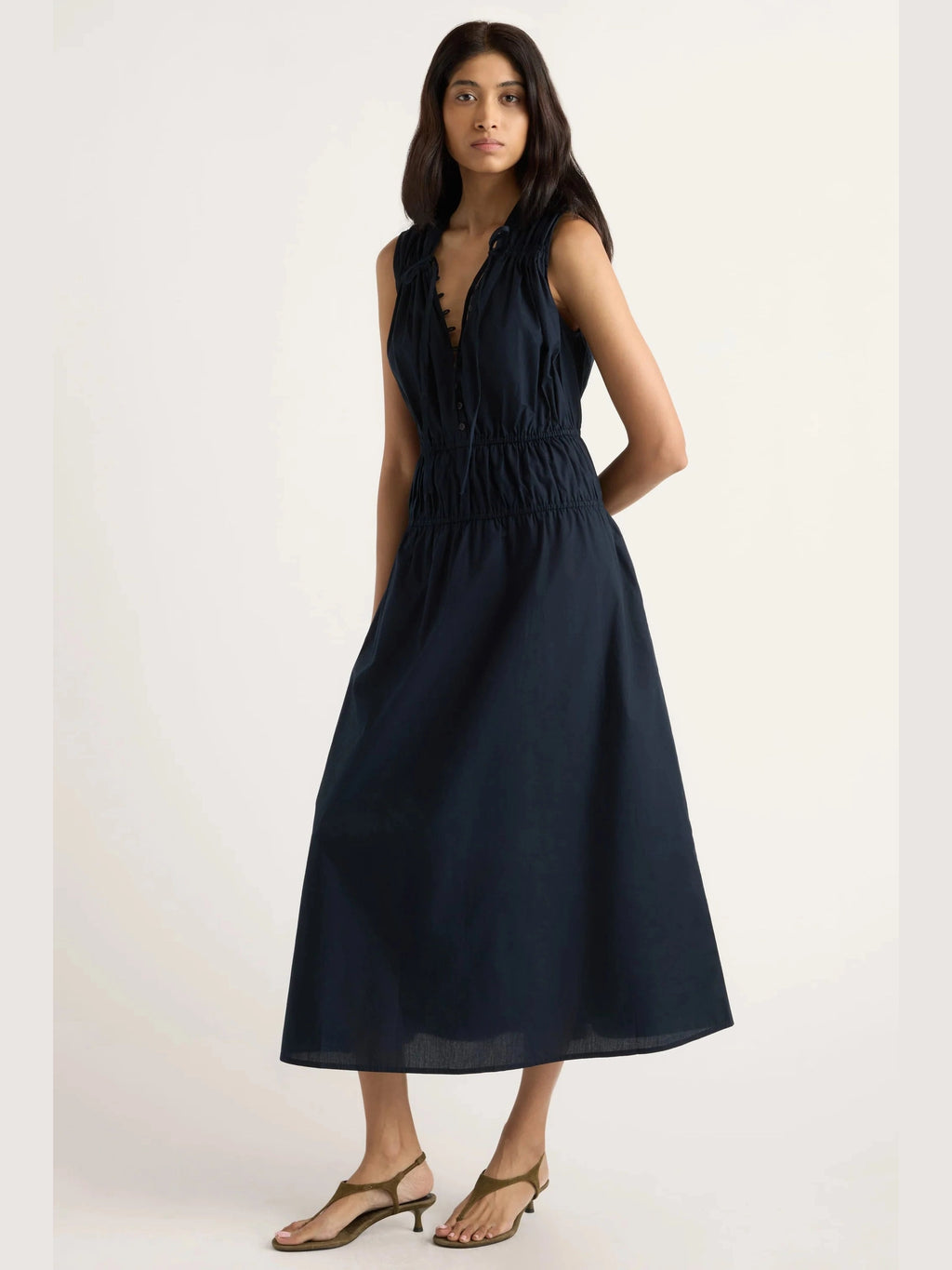 Iga Gathered Organic Cotton Maxi Dress Modern Citizen